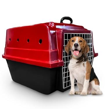Imagem de Caixa de Transporte Cachorro Cães Porte Médio Rafapet (Vermelho)