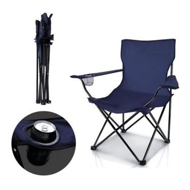 Imagem de Cadeira Camping E Pesca Dobrável Com Bolsa E Porta Copos Resistente at
