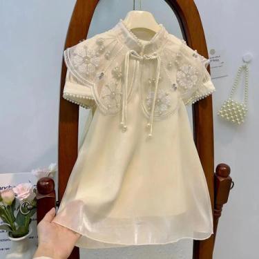 Imagem de Vestido de princesa infantil menina Fasihon estilo chinês vestido de v