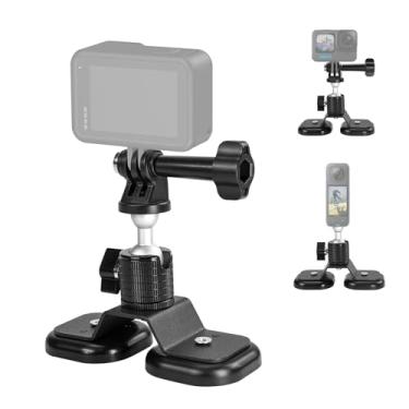 Imagem de Suporte magnético para câmera GoPro, Insta360, DJI Action, Akaso, suporte magnético forte para câmera de carro com rotação de 360° base de suporte para câmera