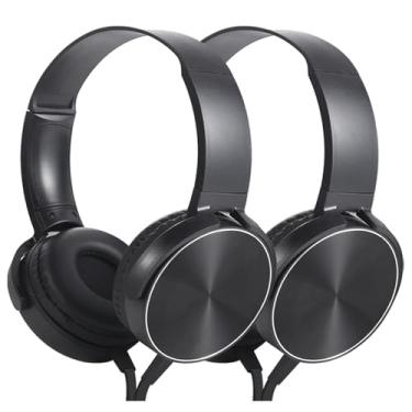 Imagem de Wensdo Fones de ouvido infantis a granel para sala de aula escolar K-12, fones de ouvido com fio duráveis para estudantes, crianças, adolescentes, meninos, meninas e adultos (HY450, preto)