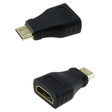 Imagem de ZZHXSM 2 peças Mini HDMI para HDMI Plug HDMI Conversor Suporte 4K Compatível com Tablet PC Câmera Digital SLR Mini Projetor