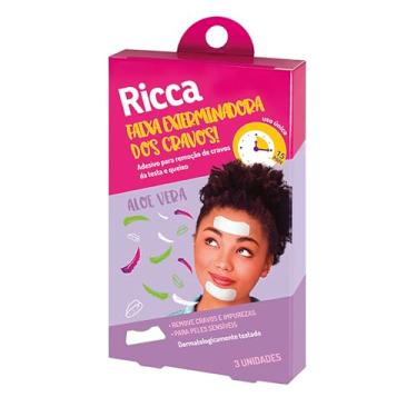 Imagem de Fita Adesiva para Retirar Cravos da Zona T e Queixo 3 Unidades, Ricca, Branco