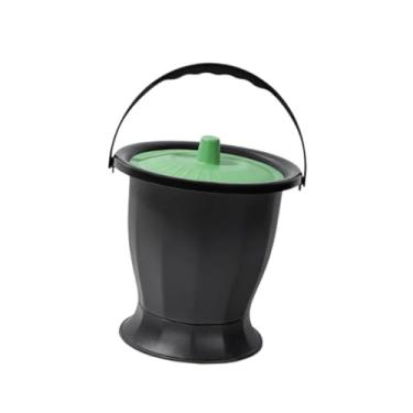 Imagem de harayaa Panela de câmara de garrafa de urinol potty com alça de tampa de cama de cabeceira de cabeceira de cabeceira de cabeceira para adultos para crianças, Verde