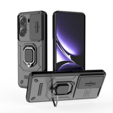 Imagem de Capa de suporte compatível com Xiaomi Redmi Turbo 4 5G, com capa de lente de câmera deslizante compatível com Xiaomi Poco X7 Pro 5G 2412DPC0AG capa preta