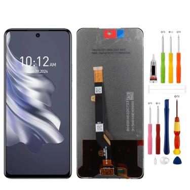 Imagem de Substituição de tela digital OLED compatível com Tecno Spark 20 Pro KJ6 (preto sem moldura) Montagem digitalizador de tela sensível ao toque com ferramentas de reparo