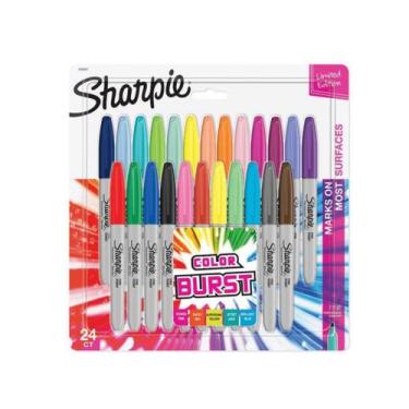 Imagem de Marcador Permanente Sharpie Ponta Fina Color Burst 24 Cores