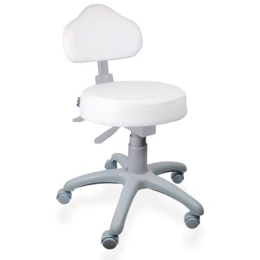 Imagem de Cadeira Mocho Branco Ergonômico Base Cinza - ultra Móveis