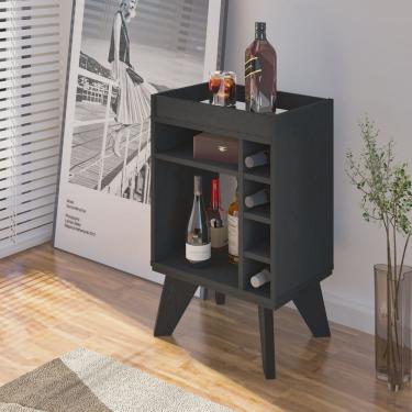 Imagem de Bar com Espelho 6 Nichos Drink Artely Preto