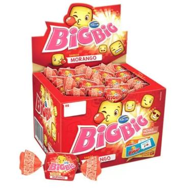 Imagem de Chiclete Big Big Morango 3,5g C/90 Unidades