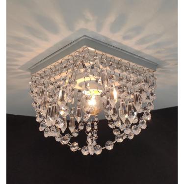 Imagem de Luminária Cozinha Pequena Lustre de Cristal Acrilico Plafon Decoração Iluminação Hall 19x15cm -Leroy