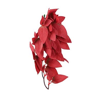 Imagem de Plantas de répteis artificiais Plástico pendurado plástico folhas decoração com o copo de sucção para répteis Terrarium peixe tanque de plástico especial verde, como mostrado na (T-1033A4)