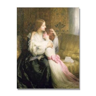 Imagem de Impressões em tela famosas, reprodução em tela, pintura emoldurada, imagem de arte de parede para decoração de casa, (A mãe). Somente tela de 70 x 90 cm - 27,6 x 35,4 pol