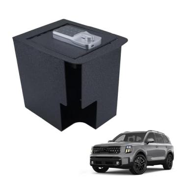 Imagem de KEREN Cofre de segurança para arma de console central compatível com Kia Telluride 2019-2025, caixa de bloqueio de apoio de braço de alta segurança antifurto com trava de teclado eletrônico.