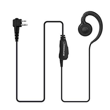 Imagem de COMMIXC Pacote com 2 fones de ouvido Walkie Talkie, 2,5 mm/3,5 mm, fone de ouvido de rádio bidirecional de 2 pinos com microfone PTT e fone de ouvido rotativo de 180°, compatível com rádios