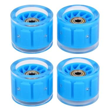 Imagem de Rodas e Rolamentos Longboard, 4 PCs Skateboard Wheels Substituição Core Magnetic Frict (Azul)