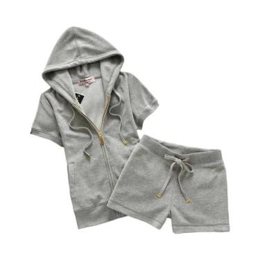 Imagem de Conjunto Feminino De Moletom Com Capuz E Shorts De Verão Macio E Confo