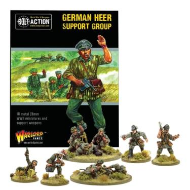 Imagem de Wargames Delivered Miniaturas de ação Warlord Games Bolt – Conjunto de tropas alemães Heer Support Group, miniaturas da 2ª Guerra Mundial, bonecos de ação em escala de 28 mm, homens militares para jogo de guerra em miniatura