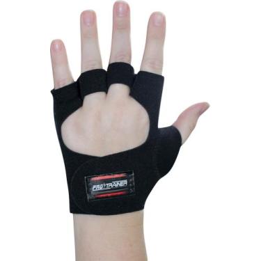 Imagem de Luva Com Polegar P/ Treino Palma Da Mão Couro Musculação - Pro Trainer