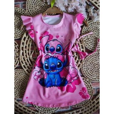 Imagem de Vestido Menina Infantil Luna Temático Stitch Rosa+Tiara - AUREA, 03 AN