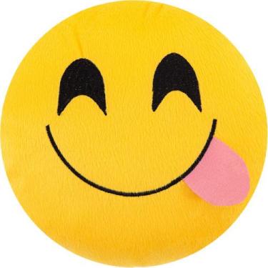 Imagem de Almofada Emoji Pelúcia 45cm delícia - lingua de lado - Vitor Bordados