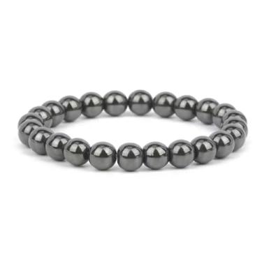 Imagem de Pulseira Hematita 8mm Feminina Masculina Emagrecimento Proteção Pedra Natural