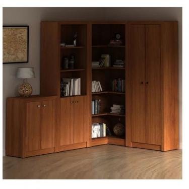 Imagem de Conjunto Home Office 1 Balcão, 2 Armários E 1 Estante Tecno Mobili Amendoa