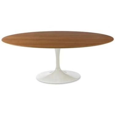 Imagem de Mesa De Jantar Tulipa Saarinen Oval 235x122 Cm Freijó Branco
