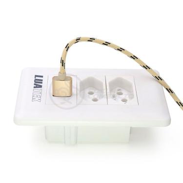 Imagem de Tomada De Parede 2 Entrada Fonte 2 Usb 5v 10a Bivolt