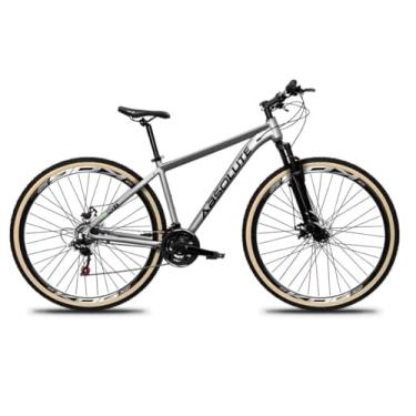 Imagem de Bicicleta Aro 29 Absolute Nero 5 Cabos Internos 27v Freio a Disco Mecânico K7 Suspensão Dianteira com Pneu faixa Bege (Cinza, 19)