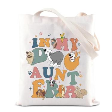 Imagem de KUIYAI WDW Bolsa de lona inspirada em cachorros, presente de tia de cachorro, presente de personagem de cachorro na era My DogAunt para dono de animal de estimação, Wdwdogauntts, middle