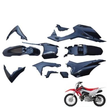 Imagem de CRF110 Kit de carenagem de plástico, capa de para-lama para motocicleta CRF 110 2013 2014 2015 Dirt Pit Bike Motocross Off Road (preto)