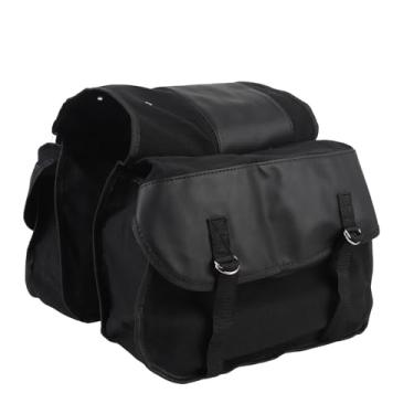 Imagem de Bolsa para selim de motocicleta, bolsa de lona de couro PU para bicicleta (preto)