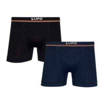 Imagem de Cueca Lupo Boxer Kit c/2 00436, Preto, Marinho, M