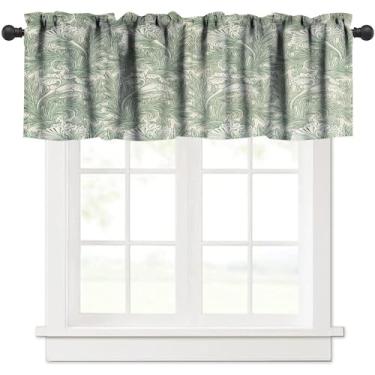 Imagem de GoDazzling Bohemia William Morris Art Cortina Valance, Flores Vintage e Folhagem Estampas para Janela, para Quarto, Sala de Estar, Café, Banheiro, 1 Painel L 137 x C45 cm