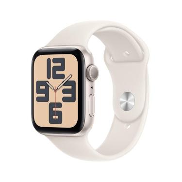 Imagem de Apple Watch SE GPS • Caixa estelar de alumínio – 44 mm • Pulseira esportiva estelar – P/M