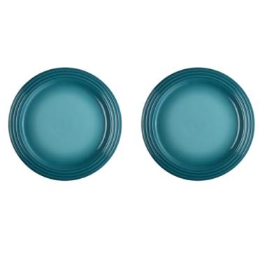 Imagem de Jogo de 2 Pratos Rasos de Cerâmica 22 cm Azul Caribe