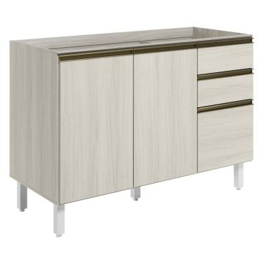 Imagem de Balcao Para Pia 2P 3G 120cm MDF Kali 16417 Bianco Toq Bianco Toq Nicioli