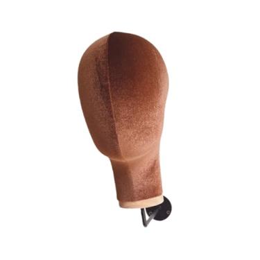 Imagem de Ysyqkn Suporte de parede para perucas, suporte leve e compacto para chapéus de parede, para perucas de cabeça de manequim para loja de varejo, Marrom