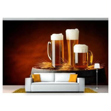 Imagem de Papel De Parede Cerveja Bebida Barril Caneca 3D Al84 - Você Decora