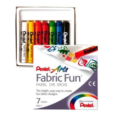 Imagem de Giz Pastel Seco C/7 Cores P/Tecido - Pentel