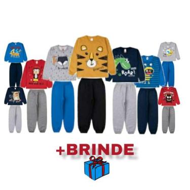 Imagem de Kit 10 Peças Moletom Infantil Menino Masculino Inverno - Cleomara,  8