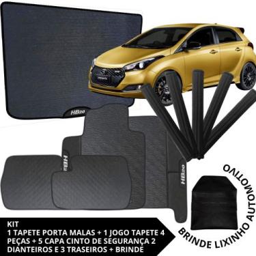 Imagem de Kit Acessórios hb20 2019 a 2025 Tapete Emborrachado + Porta Malas + 5 