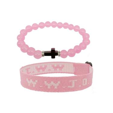 Imagem de COLORFUL BLING Pulseira De Corda Trançada Colorida Wwjd Com Contas Cristal Cruzadas, Conjunto Pedras Naturais Cura, Feita À Mão, "O Que Jesus Faria?" ...