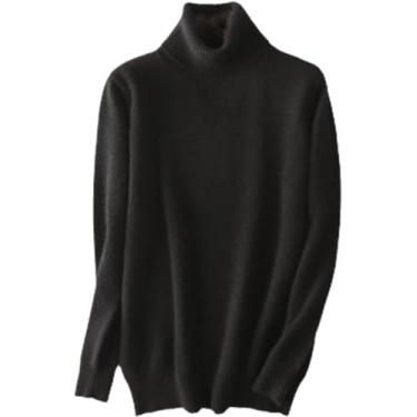 Imagem de 100% Cashmere Gola Alta Homens Camisola Outono Inverno Malhas Quente Pulôver Jumper