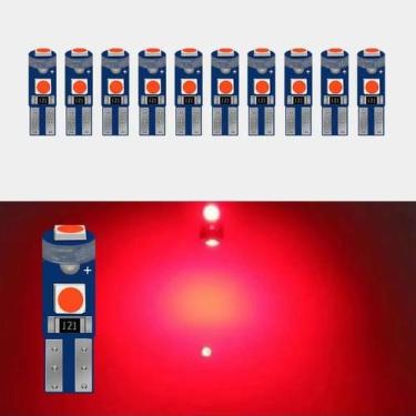 Imagem de Kit 10 Lâmpadas Led Pinguinho T5 3 Leds Painel Carro Moto - Genérico, 