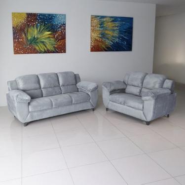 Imagem de Sofá Para Sala De Estar 2 Lugares Clássico Cinza