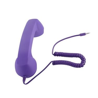 Imagem de CCYLEZ Telefone Celular Retrô Roxo, Fone de Ouvido Antigo para Chamadas, Com Conector de Áudio 3,5 mm ou USB C