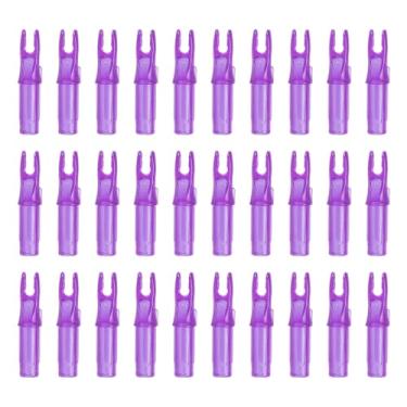 Imagem de PATIKIL Flechas para tiro com arco 6,2 mm, pacote com 30 peças de plástico para inserção de flecha de substituição para caça e tiro arco recurvo, roxo transparente