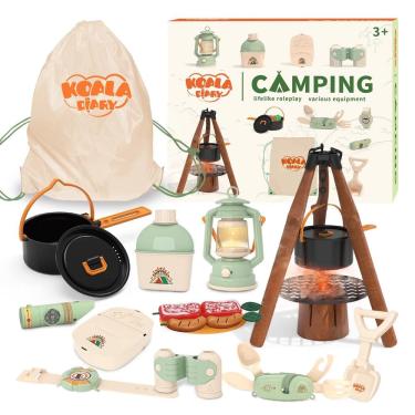 Imagem de Conjunto de brinquedos de acampamento Koala Diary Kids Pretend Play com comida e bolsa